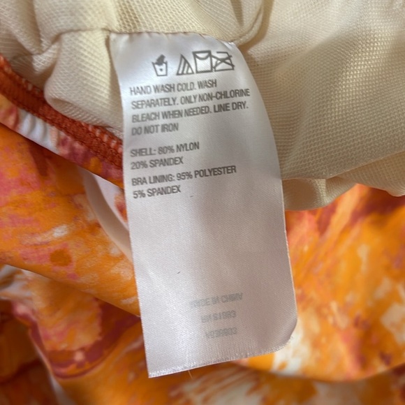 Susan Graver Soliel 2 PC Tiered Tankini With Skirt White Orange SZ 28W - Picture 7 of 8